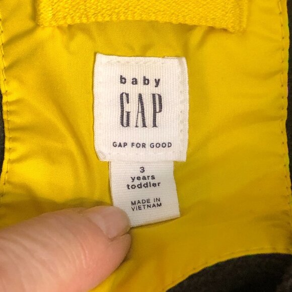 BABY GAP Mustard Yellow Puffer Vest 3 Years Toddler - Picture 8 of 11